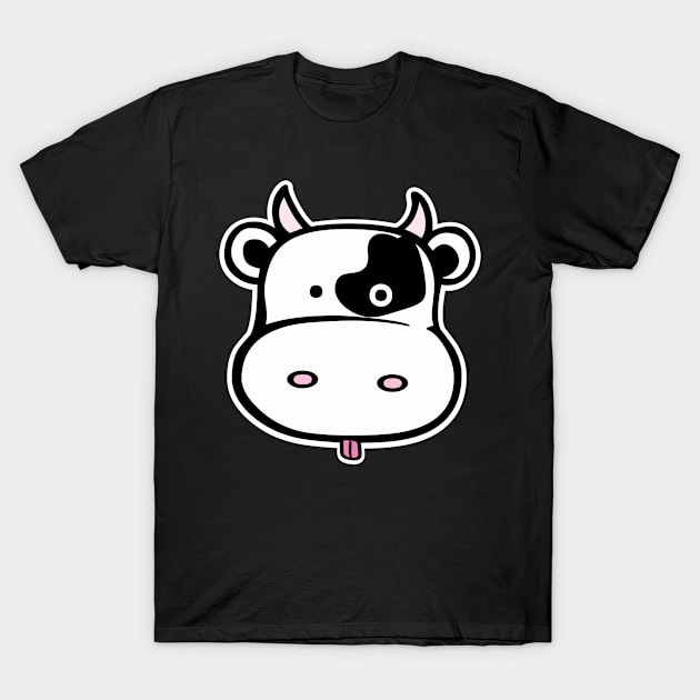 Cute Cow Head T-Shirt by YasudaArt